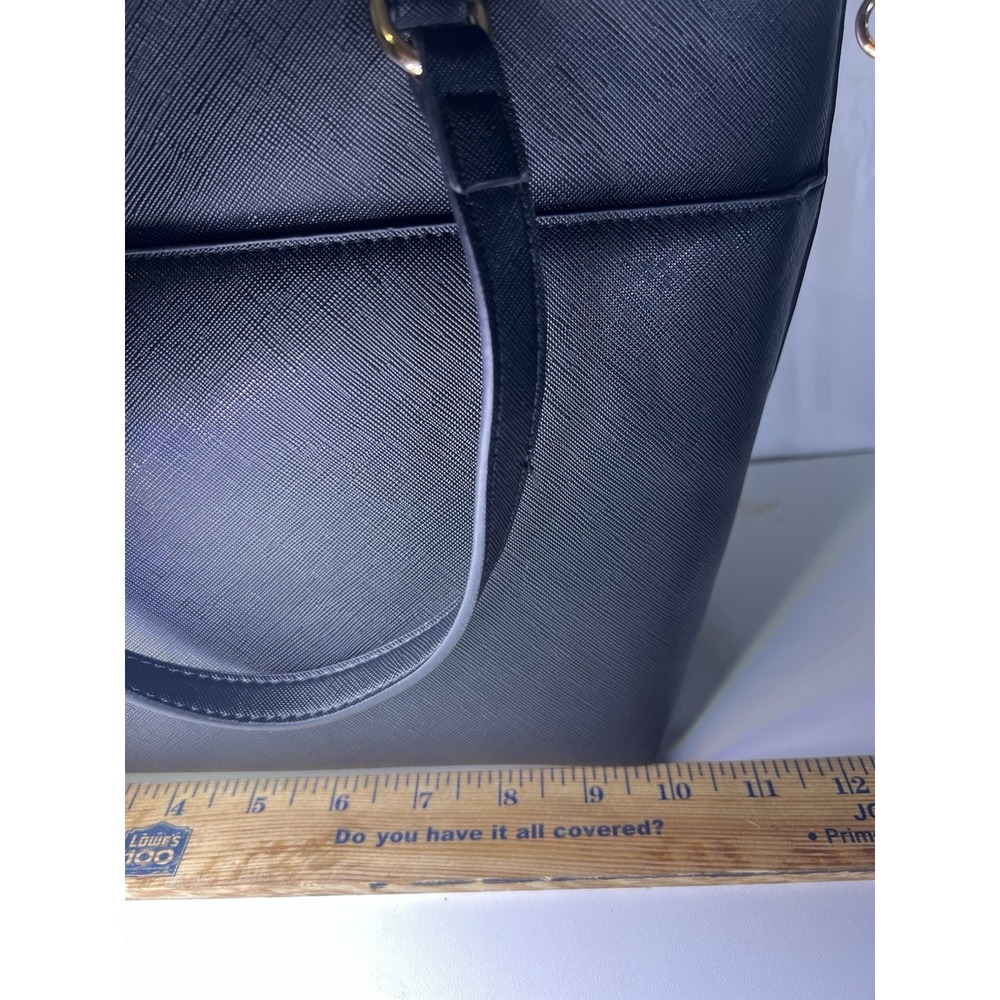 Anne Klein Satchel Crossbody Bag Black Zip Closure Sleek Beautiful - Picture 6 of 12